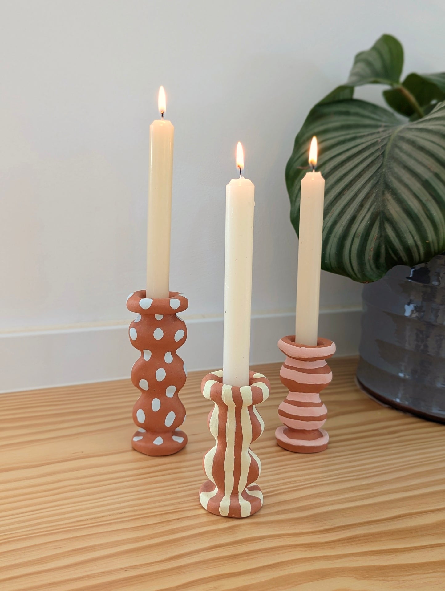 Candle holder crafty ~ terra pink