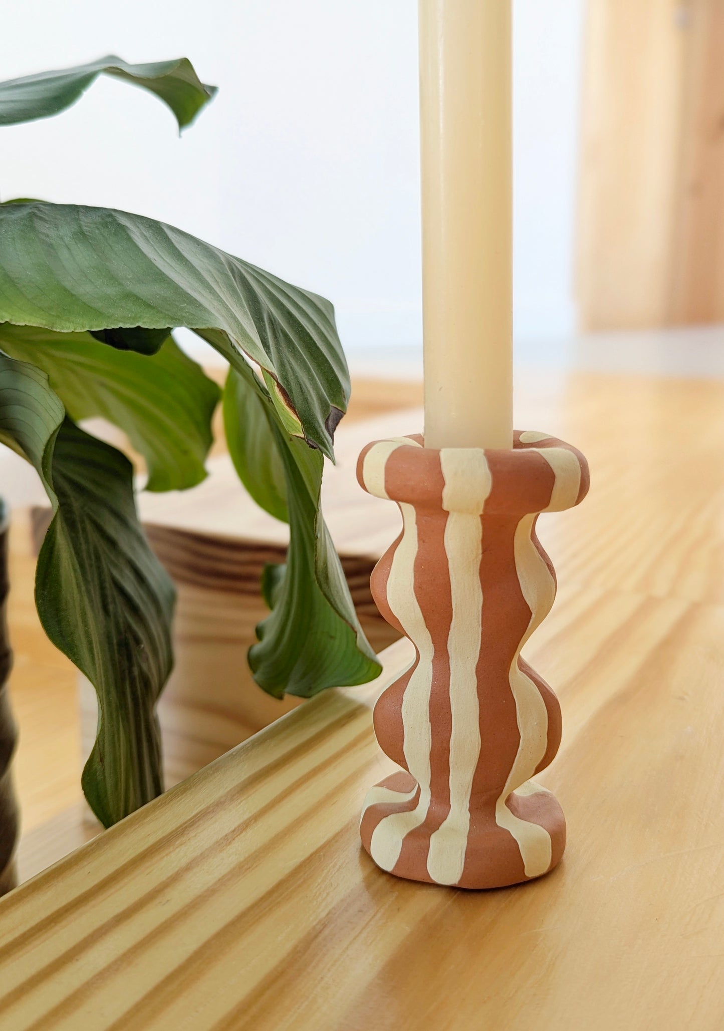 Candle holder crafty ~ terra yellow