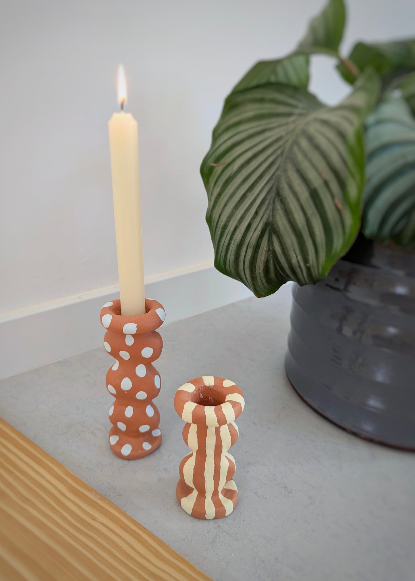 Candle holder crafty ~ terra blue