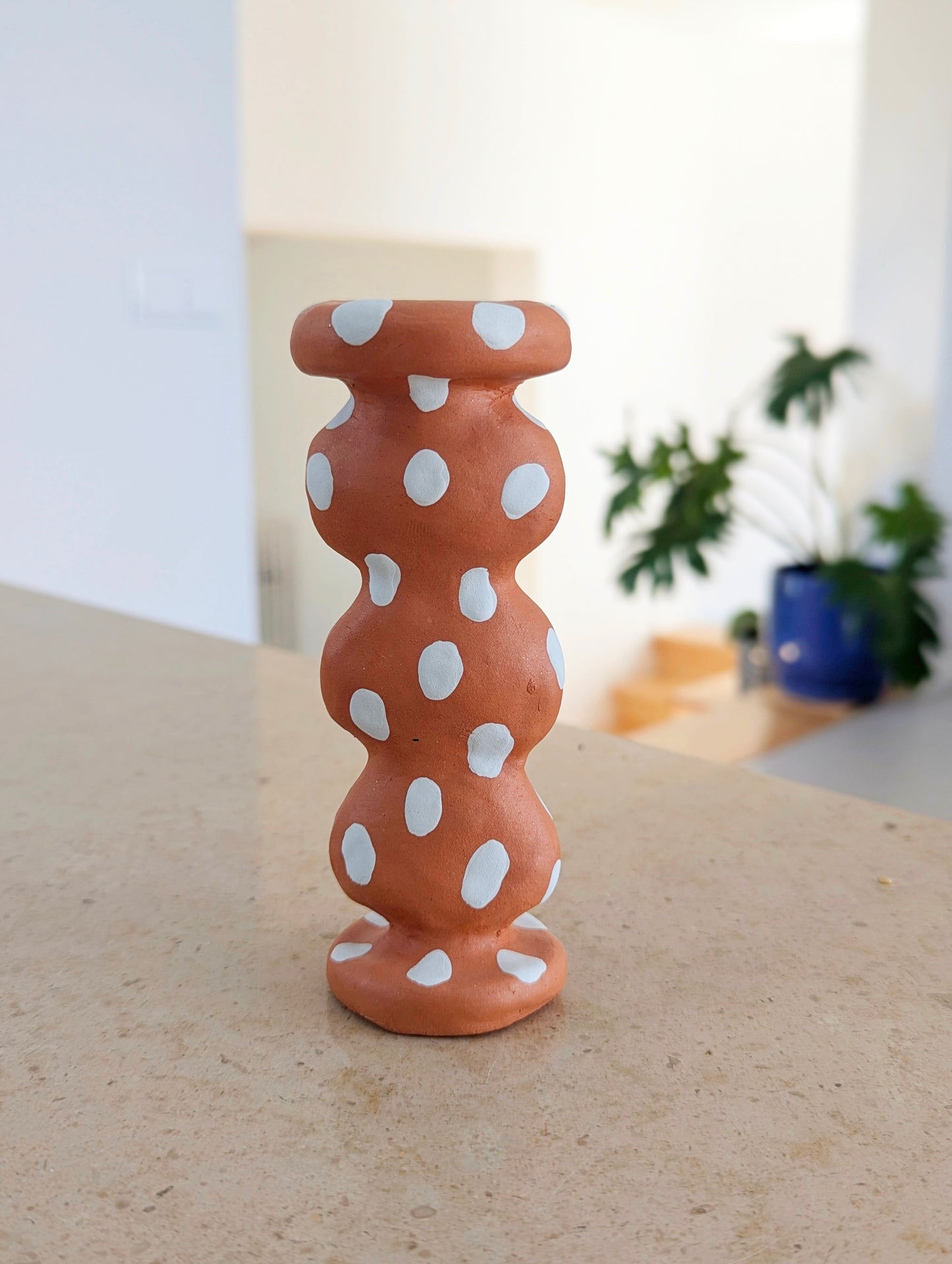 Candle holder crafty ~ terra blue
