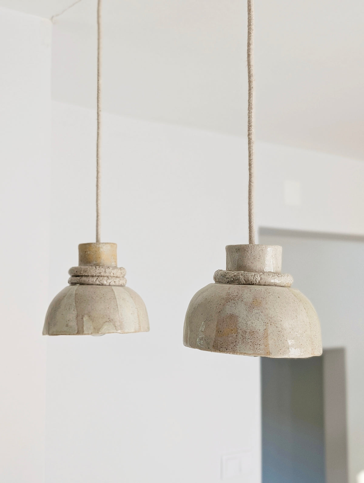 Organic ceramic pendant light ~ sandstone