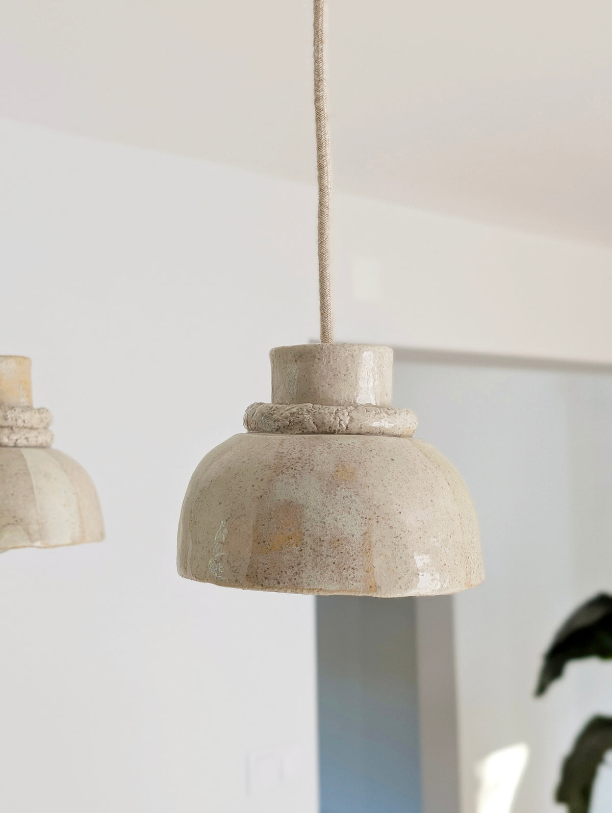 Organic ceramic pendant light ~ sandstone