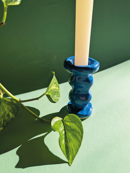 Candle holder ~ blue