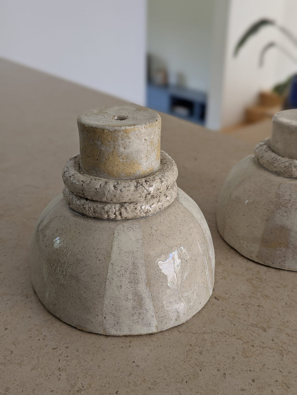 Organic ceramic pendant light ~ sandstone