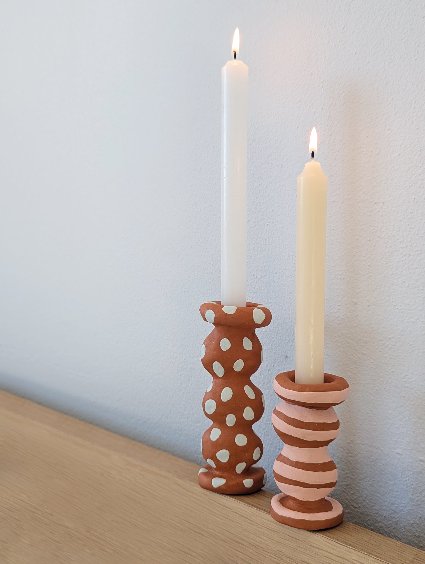 Candle holder terra ~ pink